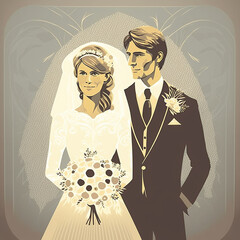 Wall Mural - Wedding Vector Art AI Generated