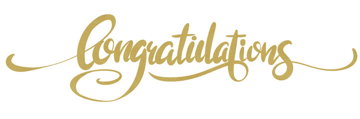 Wall Mural - Congratulations hand writing letterings with golden ink