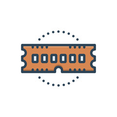 Color illustration icon for ram 