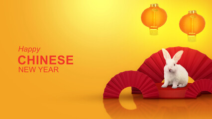 Poster - Happy Chinese New Year. Chinese New Year of Rabbit