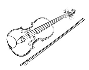 Sticker - The Sketch of a classical violin.
