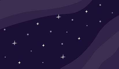 Starred night space sky with milky way and nebula illustration. Smoke in darkness with stars.