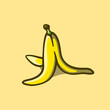 © Rozin - cute illustration of banana peel on isolated background