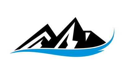 Wall Mural - high mountain vector logo