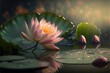 Lotus flower in the water and other beautiful flowers stock photo Aquatic Organism, Asia, Beauty, Blossom, Botany. Generative AI