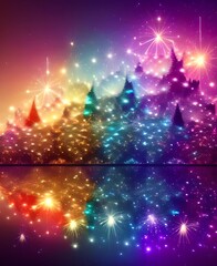 Wall Mural - New years sparkle fireworks celebration background with copy space for text