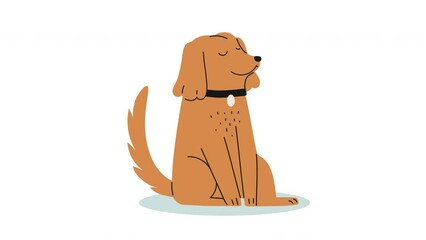 Sticker - cute dog mascot character animation