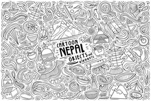 Set Of Nepal Traditional Symbols And Objects