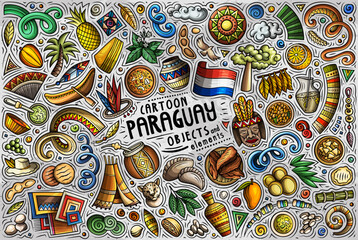 Wall Mural - Set of Paraguay traditional symbols and objects