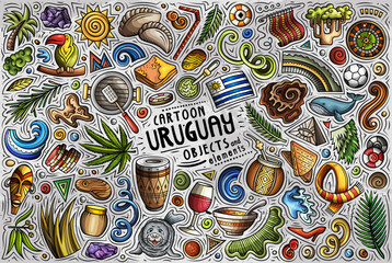 Wall Mural - Set of Uruguay traditional symbols and objects