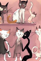 Naklejka na meble  Picture of strange cats