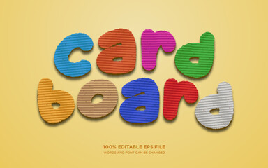 Fototapete - Colorful Card Board editable text style effect	
