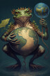 frog on the earth