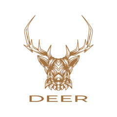 Wall Mural - deer line art logo design