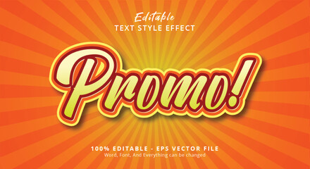 Poster - vintage orange promo text, editable text effect
