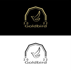 Wall Mural - gold bird logo design