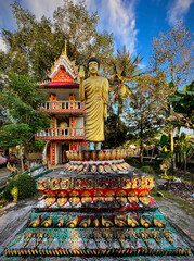 buddhist temple in the evening in Vang Vieng, Laos