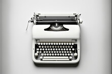 Legacy White Typewriter With A Shiny Look. Generative AI