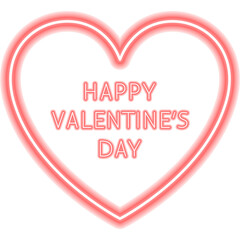 Sticker - Happy Valentine's Day Neon Label. Illustration of Romance Promotion.