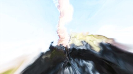 Aufkleber - Blurred colors in plasma background. Motion. Mirrored or molten metallic textures in stream. Abstract animation of background with spots of plasma paints