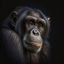 A Close Up Portrait Of A Chimpanzee