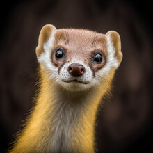 A Close Up Portrait Of A Weasel