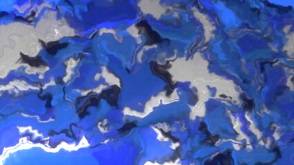Poster - Colorful spots move in abstract fluid pattern. Motion. Animation of moving streams of spots in liquid. Mottled pattern moves like liquid or clouds