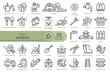 Set of conceptual icons. Vector icons in flat linear style for web sites, applications and other graphic resources. Set from the series - Garden. Editable outline icon.	