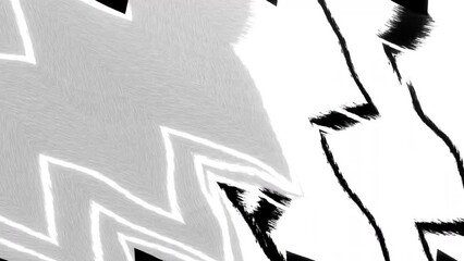 Poster - White and red background. Motion. Black animation stripes that waver in dense colors