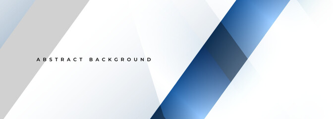 White and blue modern abstract wide banner with geometric shapes. White and blue abstract background. Vector illustration