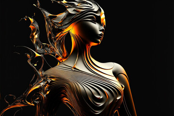 Wall Mural - Abstract image of a beautiful woman. Created with generative AI.