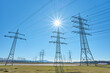 © Designpics - Electricity pylons in countryside; Hesse, Germany