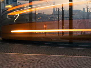 station at night