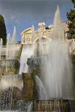 A Fountain In The Garden Of Villa D'Este, Tivoli, Lazio, Italy.; Tivoli, Lazio Province, Italy.