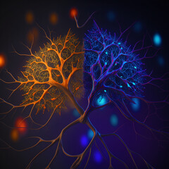 Generative Ai creative neuron cell illustration