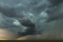 A Line Of Thunderstorms Forms Over The High Plains Of Colorado; Colorado, United States Of America