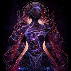 Wall Mural - Cosmic deity - Human Soul - By Generative AI