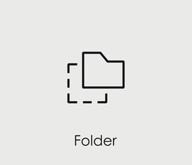 Poster - Folder vector icon. Editable stroke. Symbol in Line Art Style for Design, Presentation, Website or Mobile Apps Elements, Logo.  File symbol illustration. Pixel vector graphics - Vector