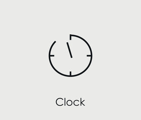 Poster - Clock vector icon. Editable stroke. Symbol in Line Art Style for Design, Presentation, Website or Mobile Apps Elements, Logo.  Clock symbol illustration. Pixel vector graphics - Vector