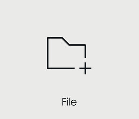 Poster - Folder vector icon. Editable stroke. Symbol in Line Art Style for Design, Presentation, Website or Mobile Apps Elements, Logo.  File symbol illustration. Pixel vector graphics - Vector