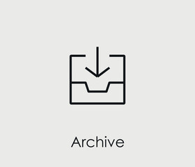 Poster - Archive vector icon. Editable stroke. Symbol in Line Art Style for Design, Presentation, Website or Mobile Apps Elements, Logo.  Archive symbol illustration. Pixel vector graphics - Vector