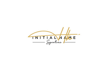 Wall Mural - Initial HK signature logo template vector. Hand drawn Calligraphy lettering Vector illustration.