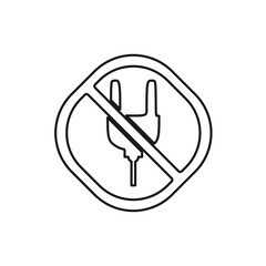 Aufkleber - The best No Plug Sign icon vector. Prohibition symbol illustration in trendy style. Suitable for many purpose.