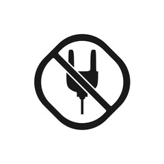 Aufkleber - The best No Plug Sign icon vector. Prohibition symbol illustration in trendy style. Suitable for many purpose.