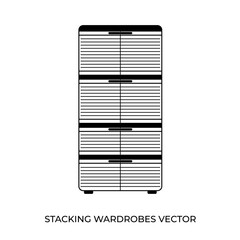 The best Stacking Wardrobes vector illustration, blue stacking plastic cabinets for multipurpose clothes. flat cartoon design style.