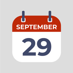 Poster - September 29. The best of Flat icon calendar isolated on gray background. illustration symbol template in trendy style. Can be used for many purposes.