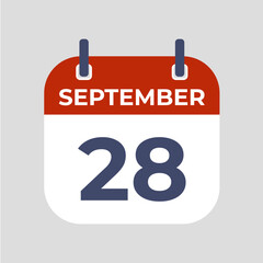 Poster - September 28. The best of Flat icon calendar isolated on gray background. illustration symbol template in trendy style. Can be used for many purposes.