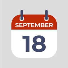 Poster - September 18. The best of Flat icon calendar isolated on gray background. illustration symbol template in trendy style. Can be used for many purposes.