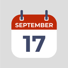 Poster - September 17. The best of Flat icon calendar isolated on gray background. illustration symbol template in trendy style. Can be used for many purposes.