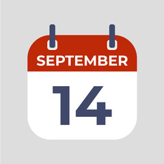 Poster - September 14. The best of Flat icon calendar isolated on gray background. illustration symbol template in trendy style. Can be used for many purposes.